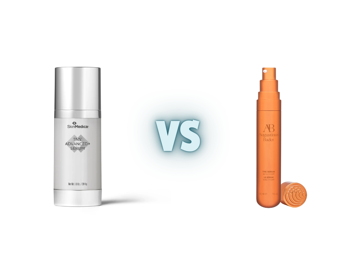 SkinMedica TNS Advanced+ Serum vs Augustinus Bader The Serum Nomad