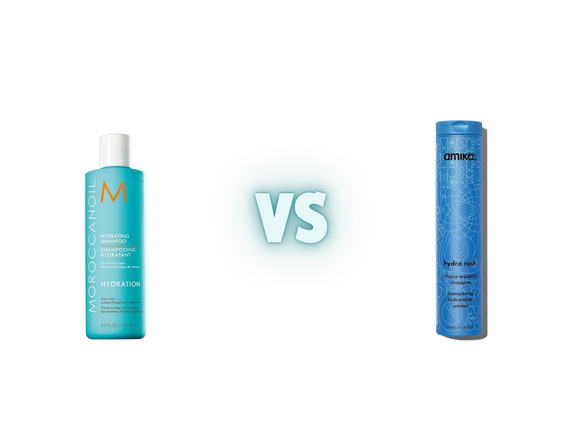 Moroccanoil Hydrating vs Amika Hydro Rush Intense Moisture Shampoo