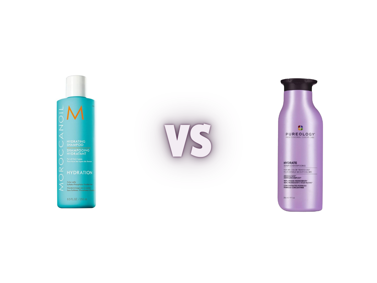 Moroccanoil Hydrating vs Pureology Hydrate Moisturizing Shampoo